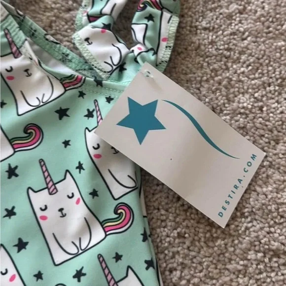 Destira AXS Gymnastics Leotard with unicorn cats. NWT - Picture 2 of 5